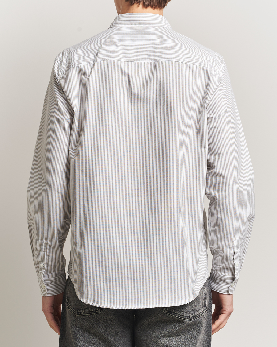 Herr | Skjortor | A.P.C. | Greg Striped Oxford Shirt Green/White