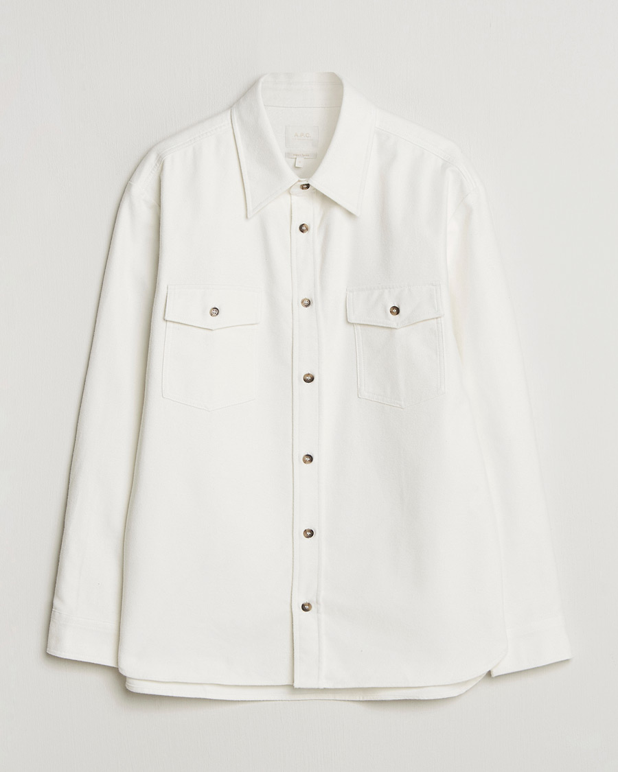 Herr | Skjortor | A.P.C. | Brushed Cotton Overshirt White