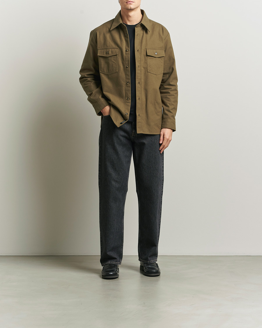 Herr | Skjortor | A.P.C. | Brushed Cotton Overshirt Khaki
