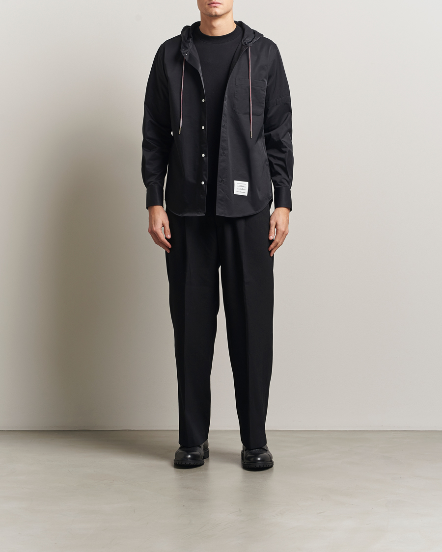 Herr | Skjortor | Thom Browne | Long Sleeve Hooded Overshirt Black