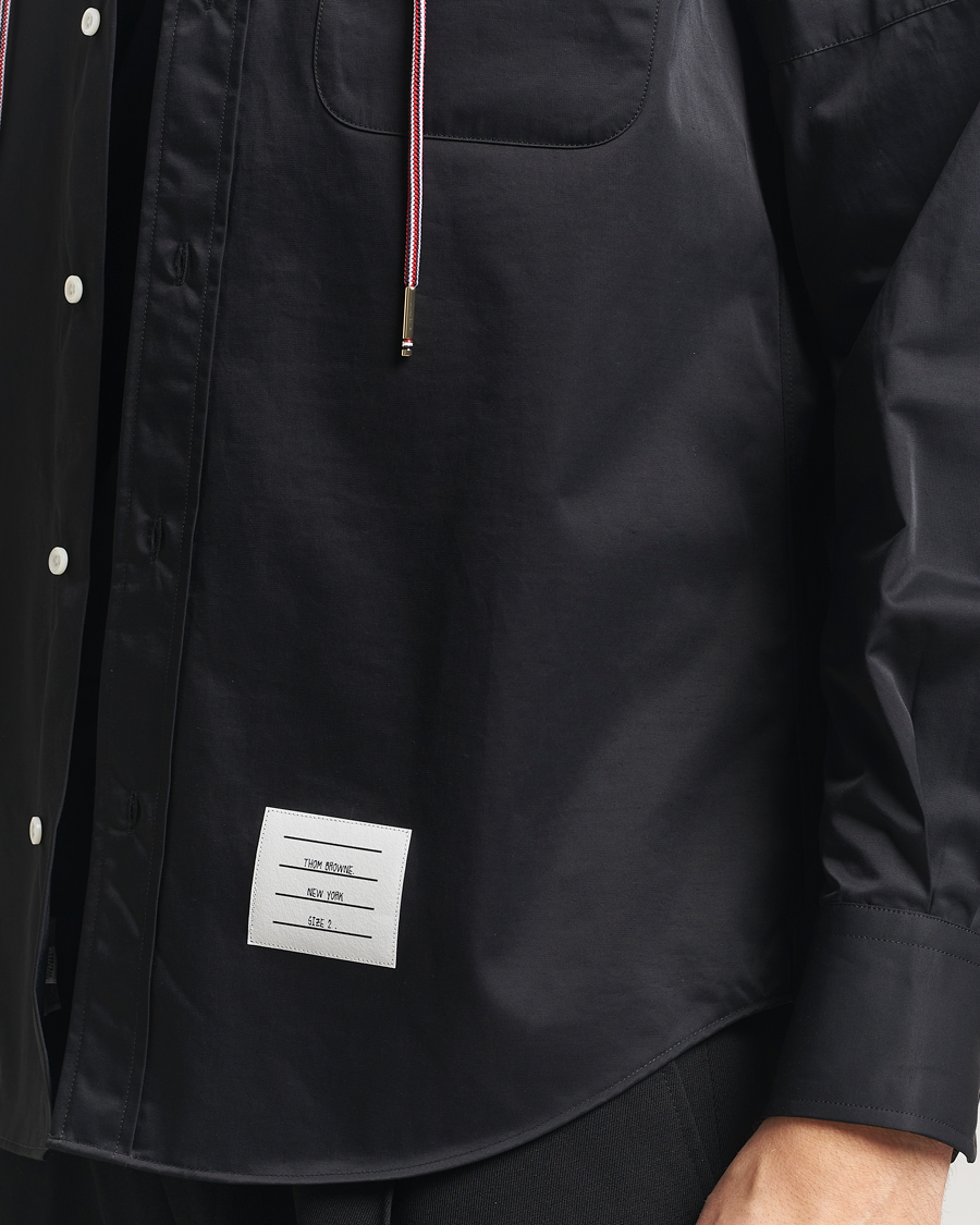 Herr | Skjortor | Thom Browne | Long Sleeve Hooded Overshirt Black