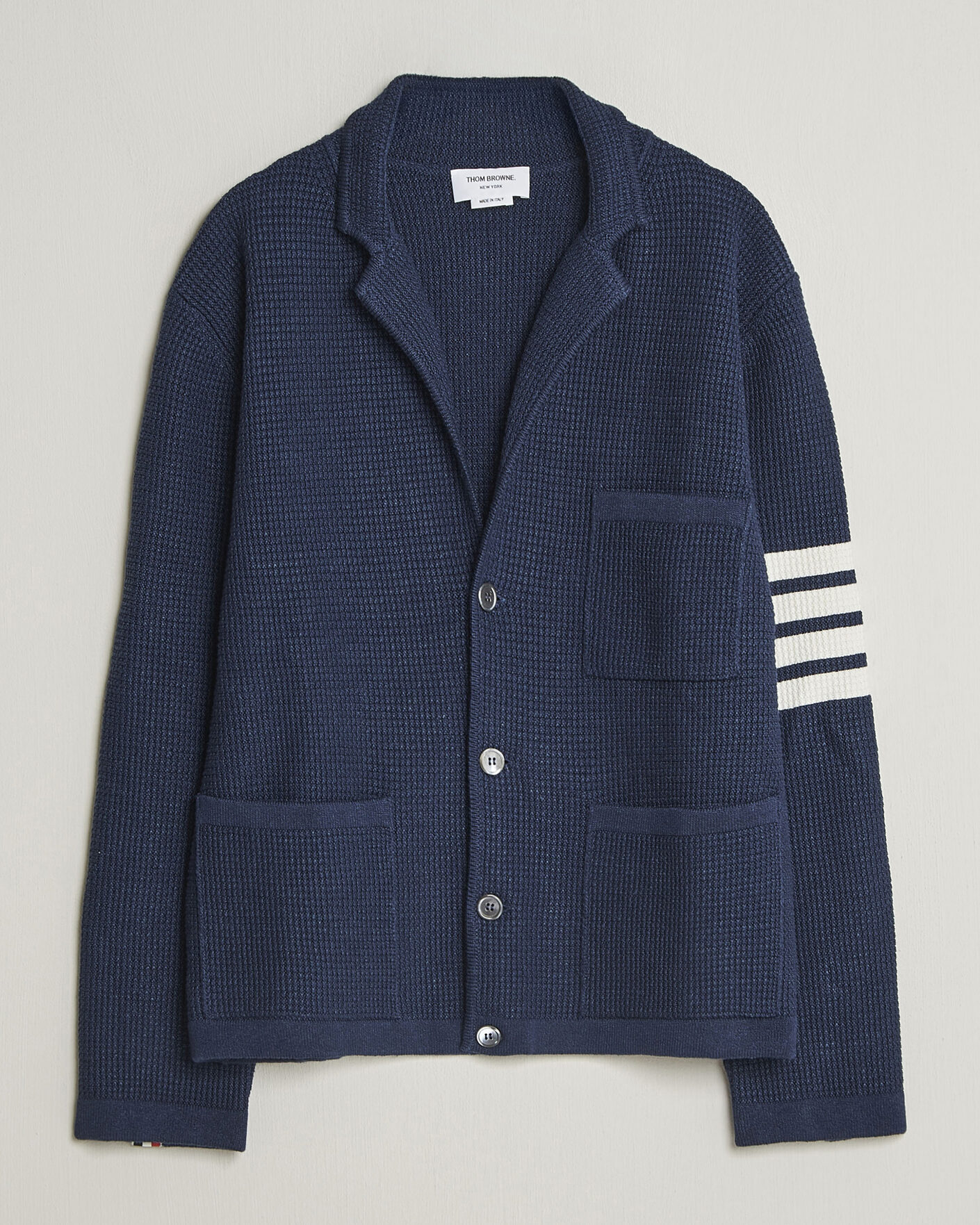 Herr | Tröjor | Thom Browne | Textured 4 Bar Cardigan Jacket Navy