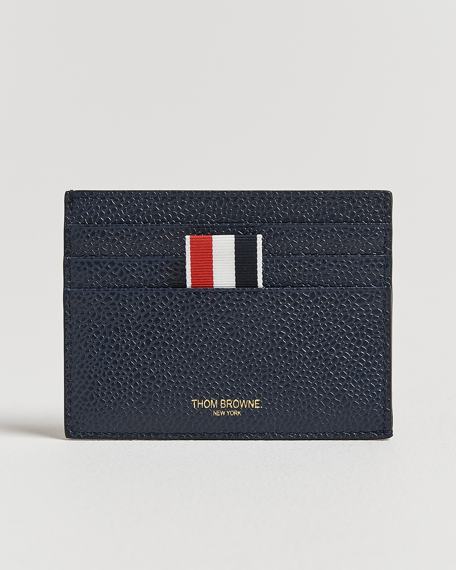 Herr | Plånböcker | Thom Browne | Pebble Grain Leather Cardholder Navy