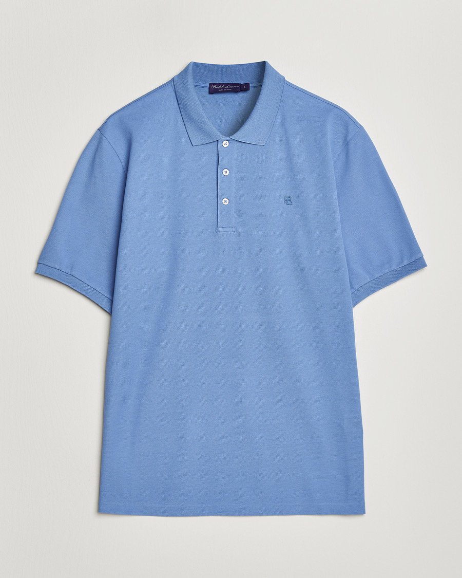 Herr | Pikéer | Ralph Lauren Purple Label | Mercerized Cotton Polo Light Blue