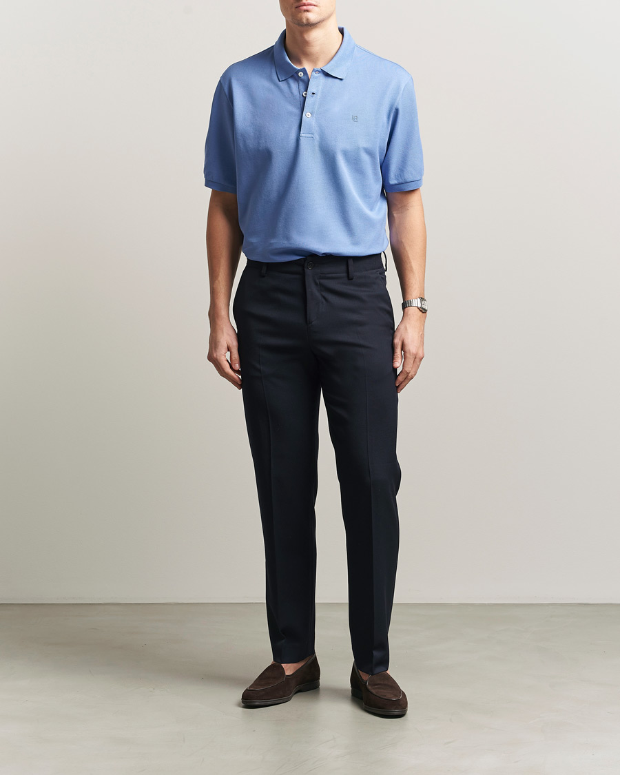 Herr | Pikéer | Ralph Lauren Purple Label | Mercerized Cotton Polo Light Blue