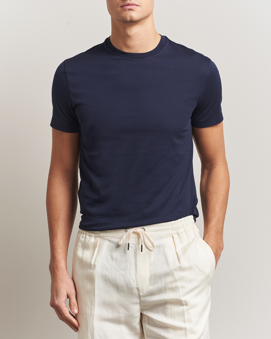 Herr | T-Shirts | Ralph Lauren Purple Label | Luxury Cotton T-Shirt Chairman Navy