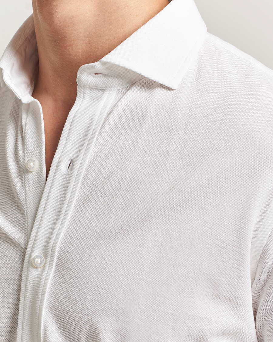 Herr | Skjortor | Ralph Lauren Purple Label | Washed Cotton Pique Shirt White