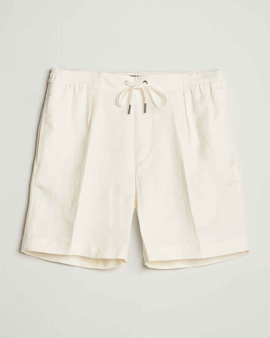 Herr | Shorts | Ralph Lauren Purple Label | Silk/Linen Drawstring Shorts Cream