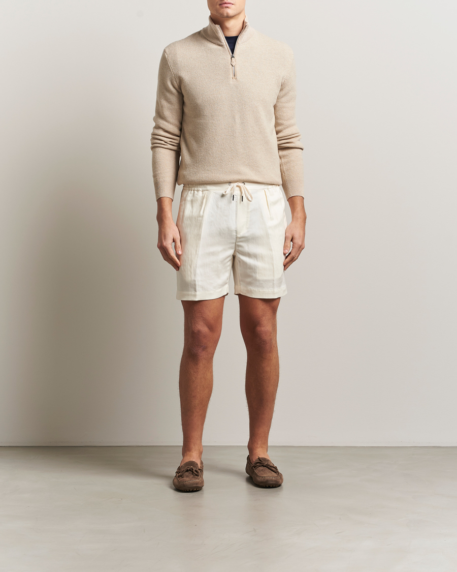Herr | Shorts | Ralph Lauren Purple Label | Silk/Linen Drawstring Shorts Cream