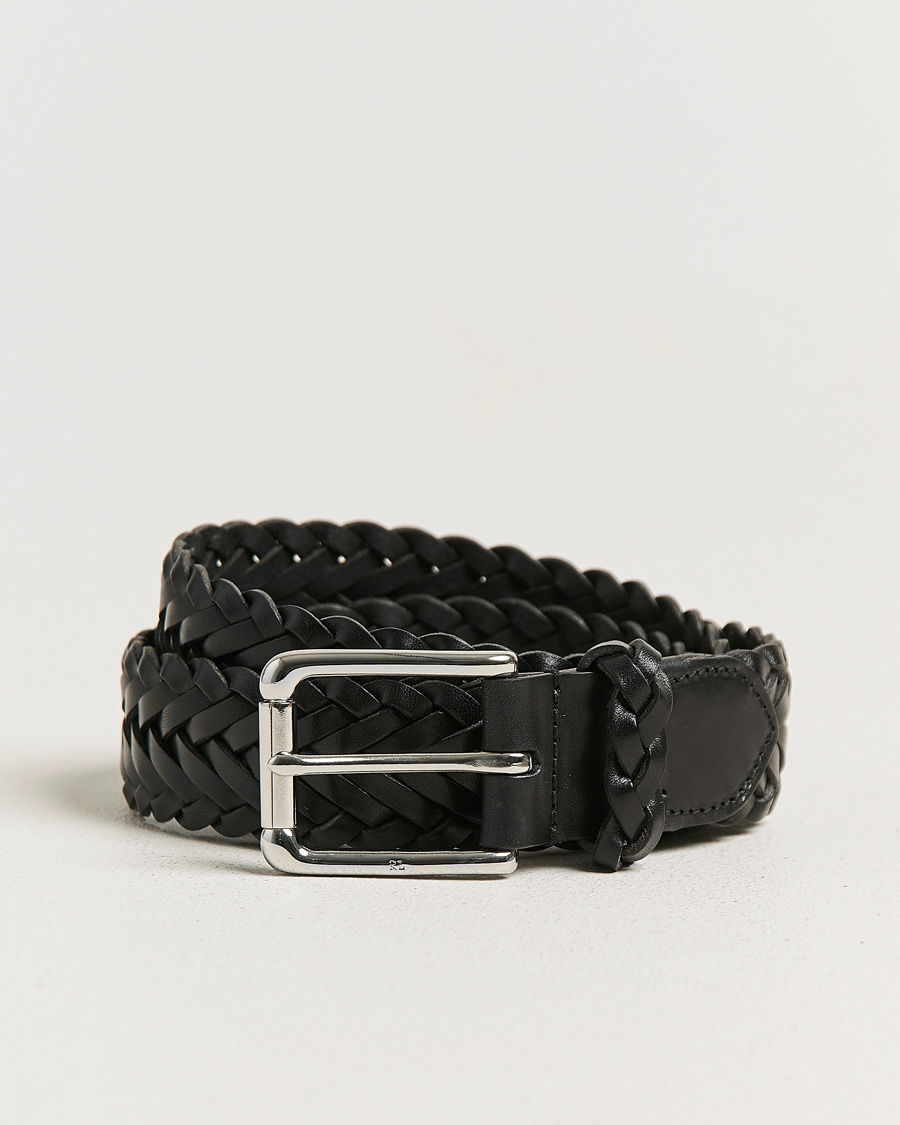 Herr | Bälten | Ralph Lauren Purple Label | Braided Belt Black Vachetta