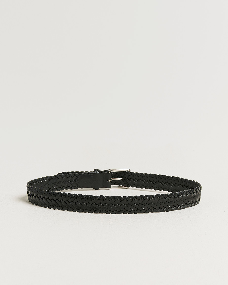 Herr | Bälten | Ralph Lauren Purple Label | Braided Belt Black Vachetta