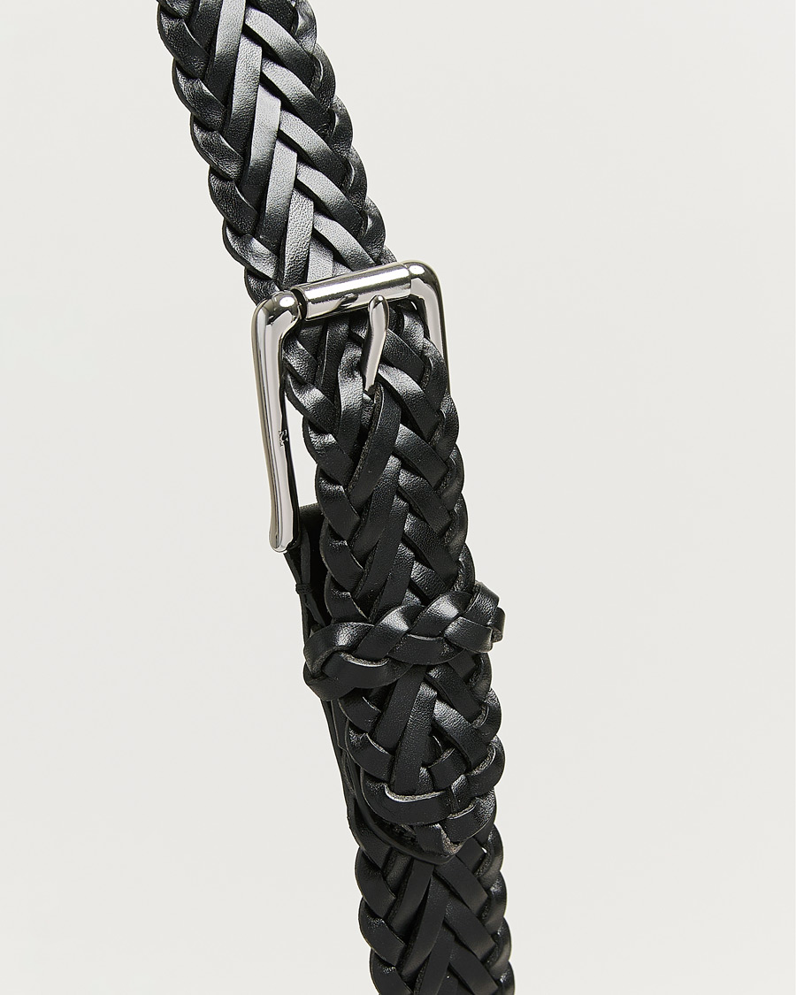 Herr | Bälten | Ralph Lauren Purple Label | Braided Belt Black Vachetta