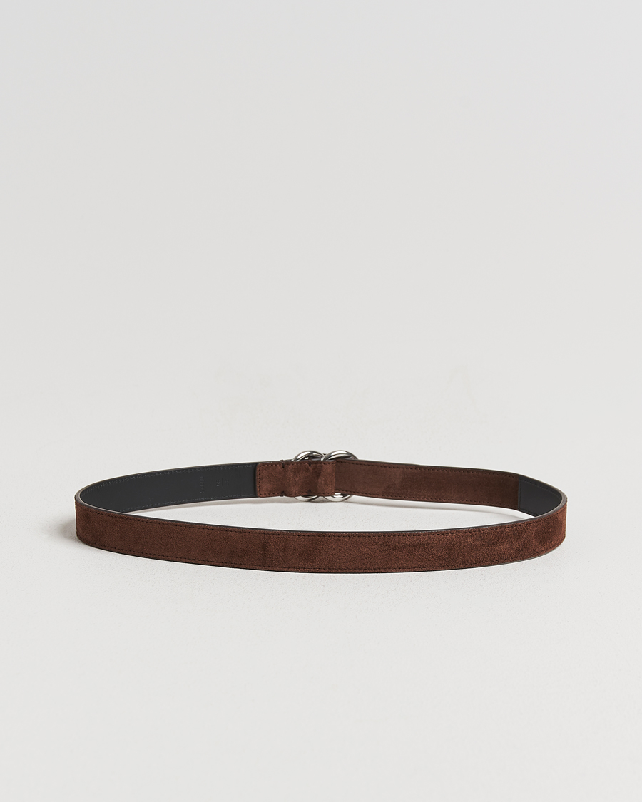 Herr | Bälten | Ralph Lauren Purple Label | Ring Belt Dark Brown Suede