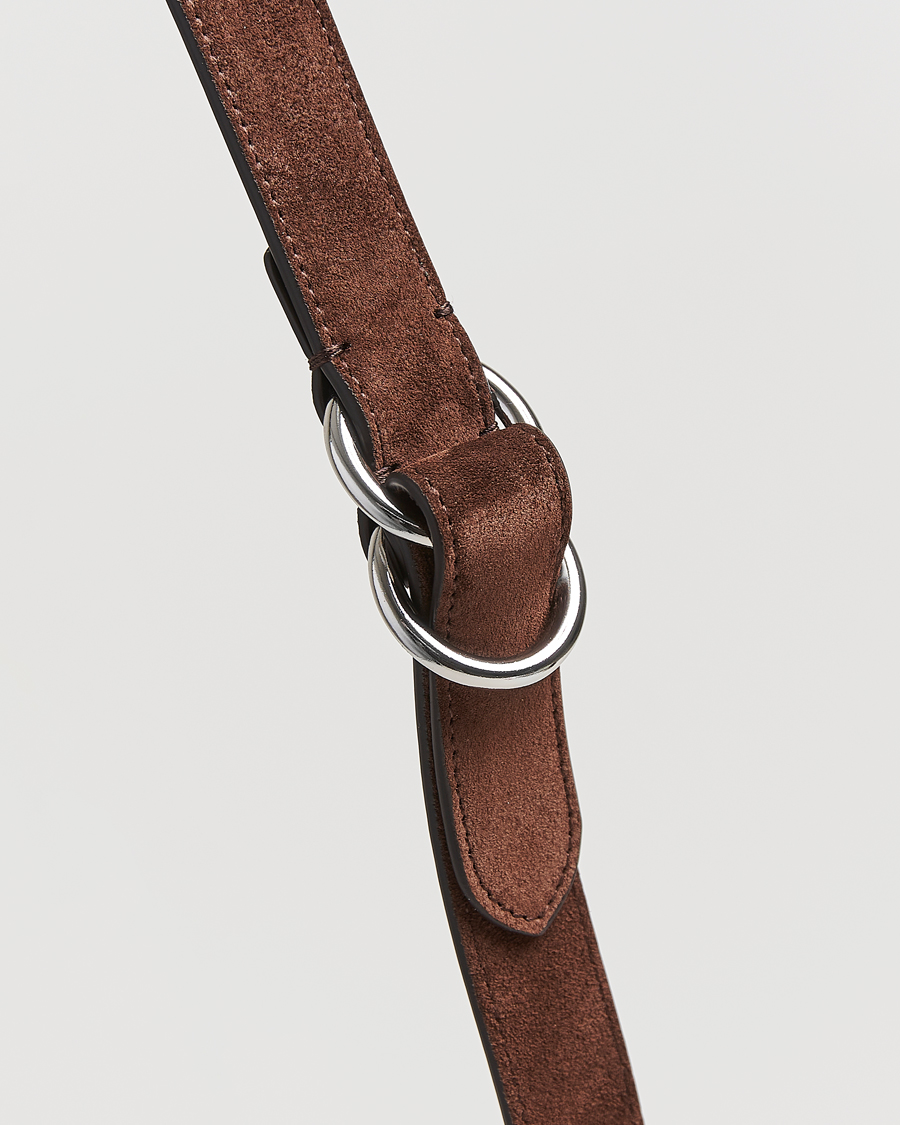 Herr | Bälten | Ralph Lauren Purple Label | Ring Belt Dark Brown Suede