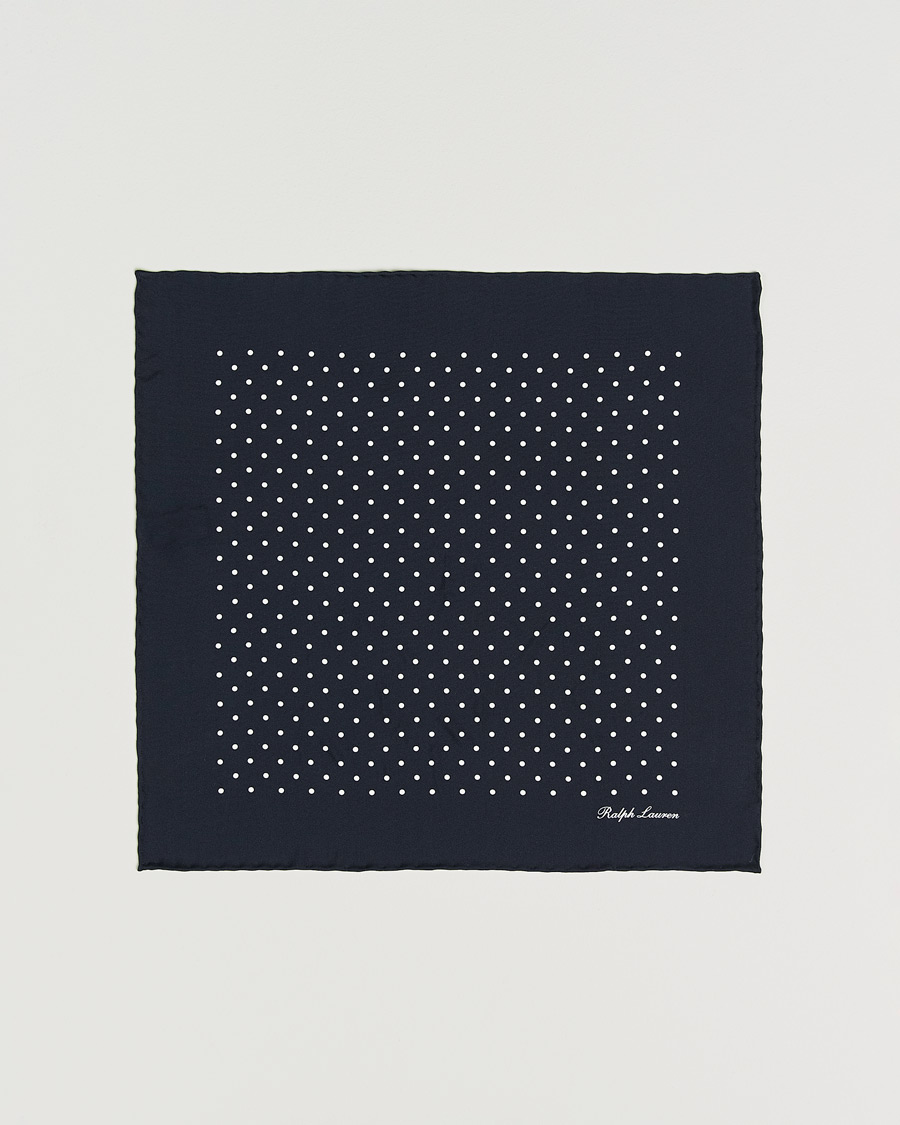 Herr | Näsdukar | Ralph Lauren Purple Label | Silk Dotted Pocket Square Navy