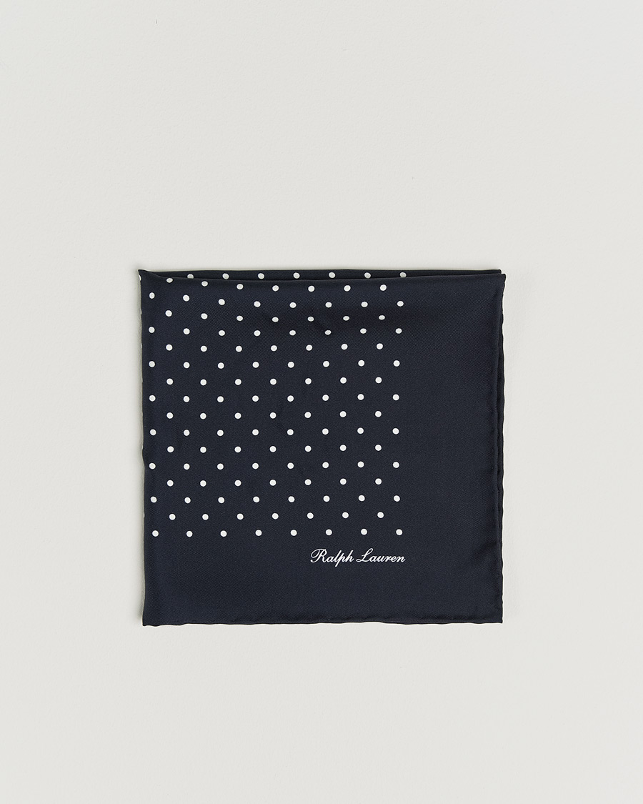 Herr | Näsdukar | Ralph Lauren Purple Label | Silk Dotted Pocket Square Navy