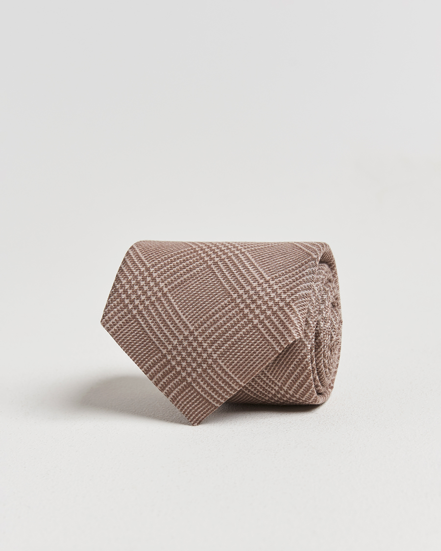 Herr | Slipsar | Ralph Lauren Purple Label | Glenplaid Silk Tie Beige