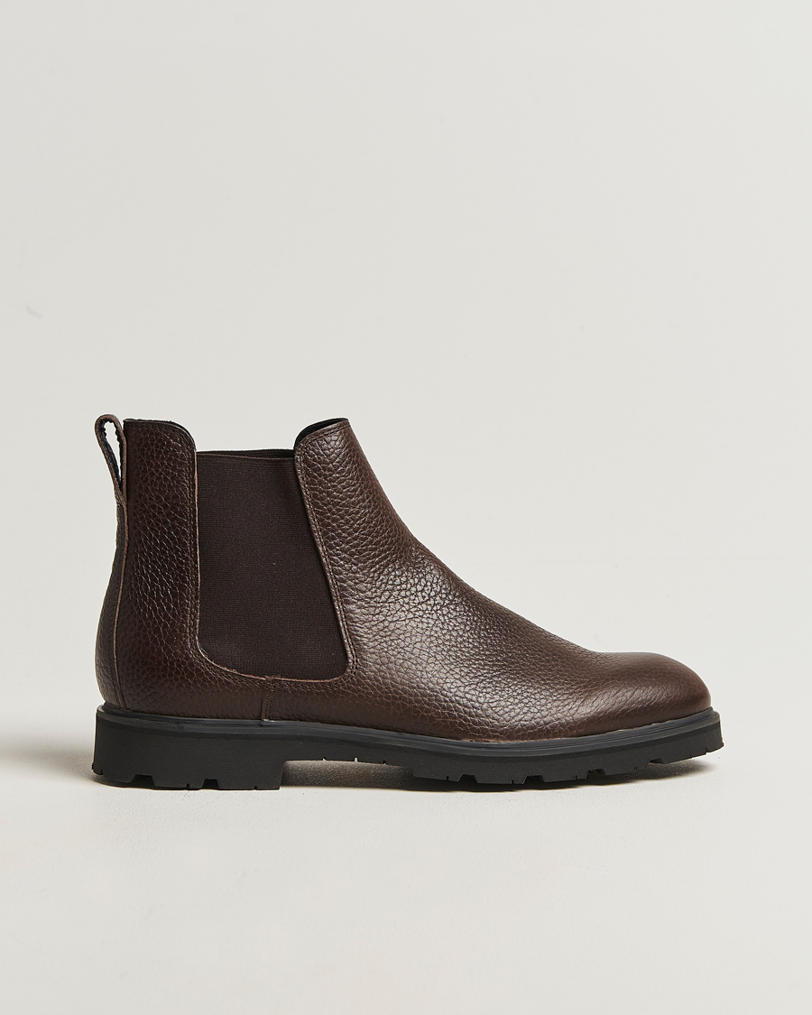 Herr | Kängor | UBR | Thunder Chelsea Grained Leather Boot Dark Brown