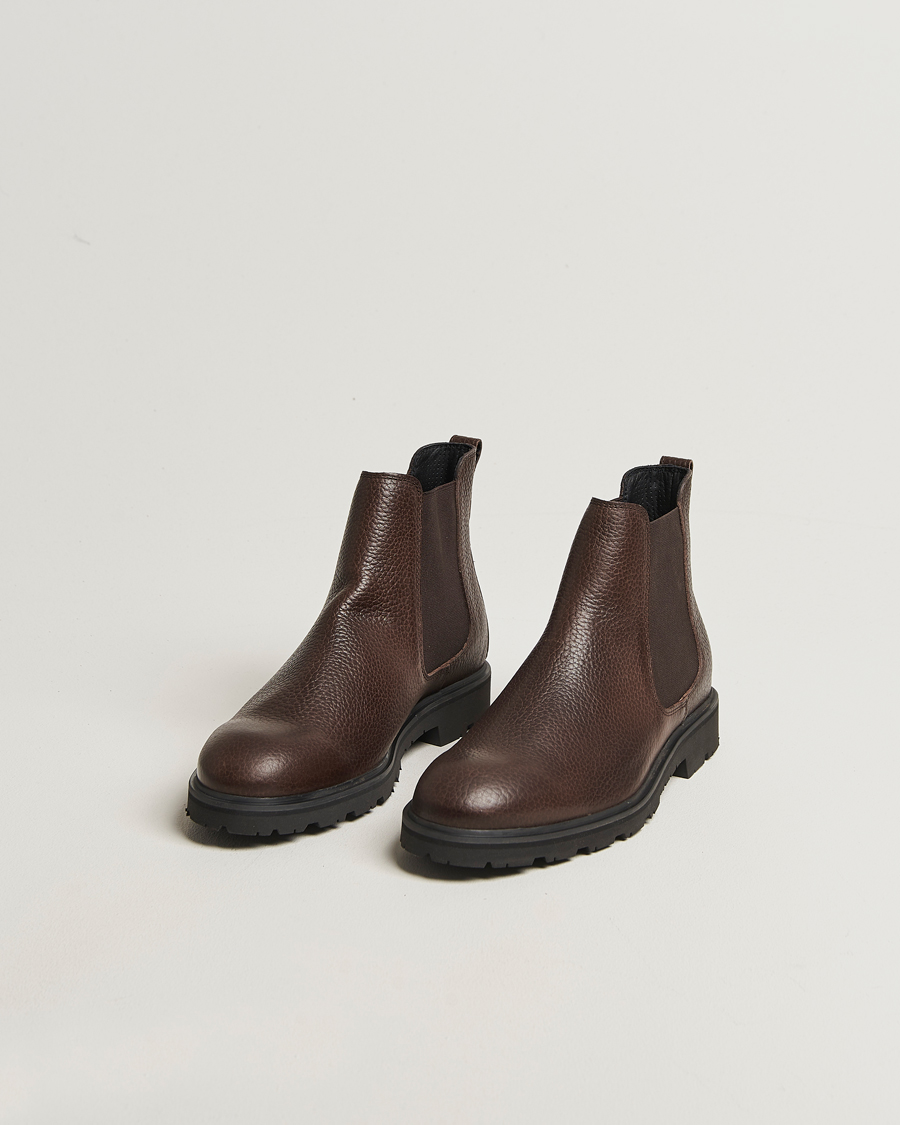 Herr | Kängor | UBR | Thunder Chelsea Grained Leather Boot Dark Brown