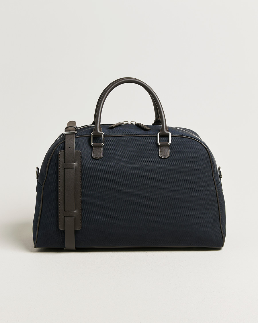 Herr | Väskor | Anderson's | Balistic Nylon/Leather Weekendbag Navy