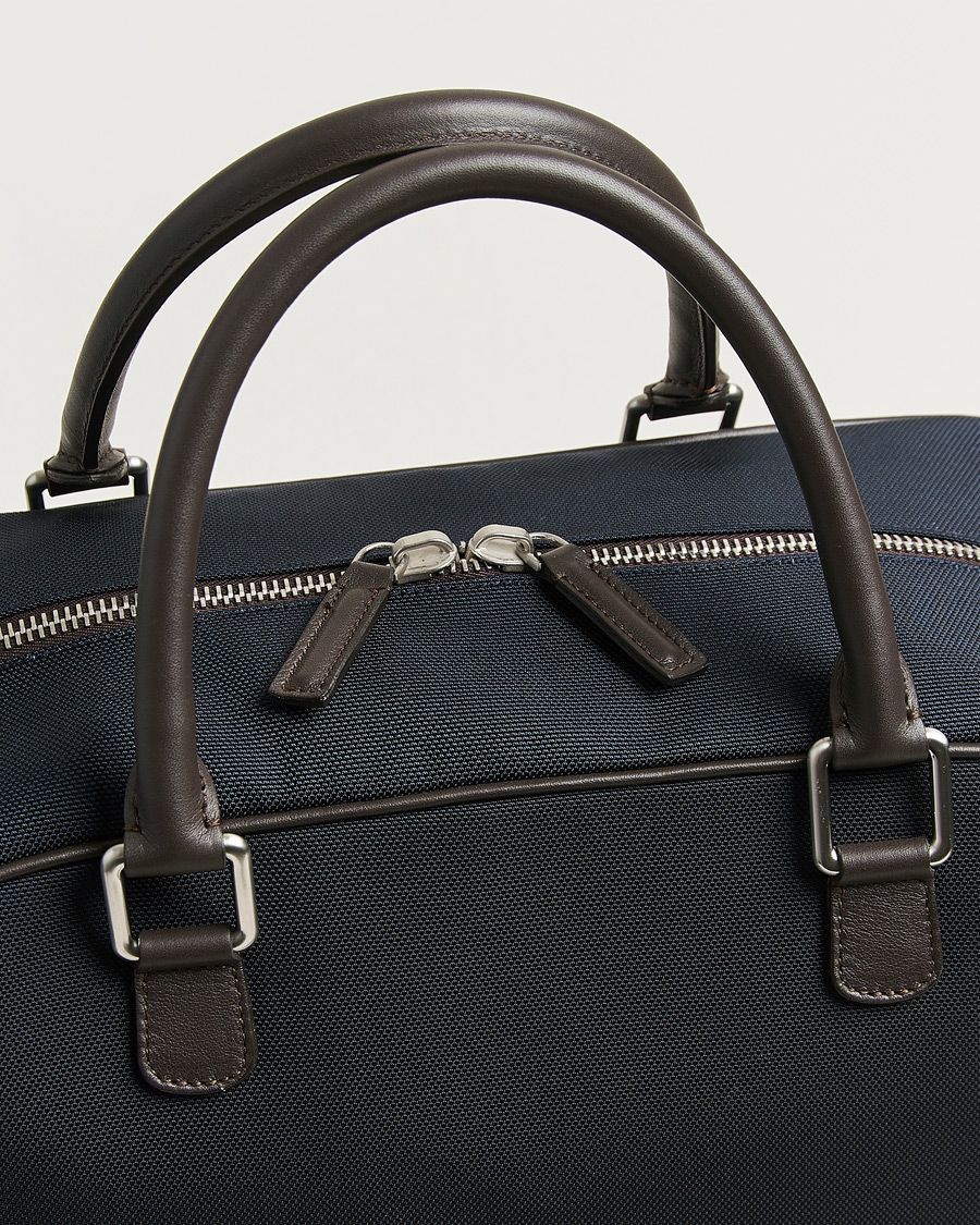 Herr | Väskor | Anderson's | Balistic Nylon/Leather Weekendbag Navy