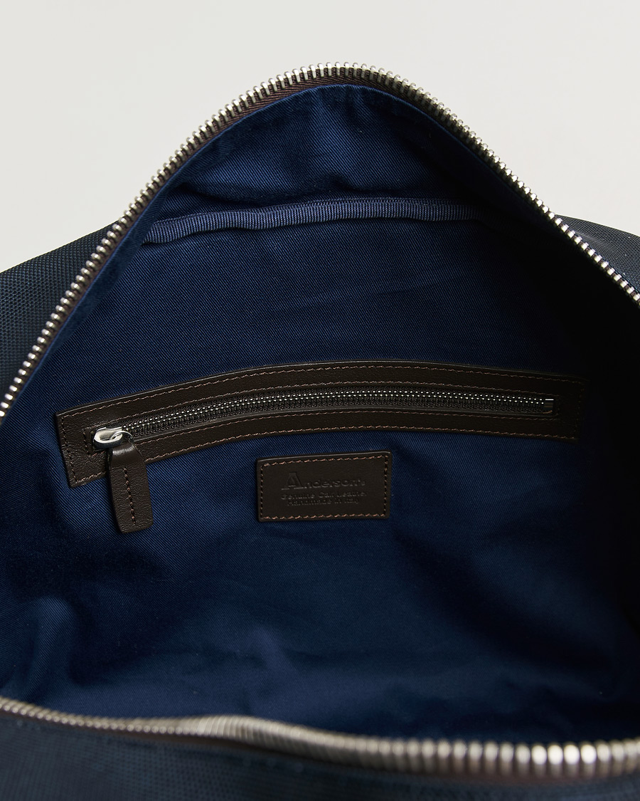 Herr | Väskor | Anderson's | Balistic Nylon/Leather Weekendbag Navy