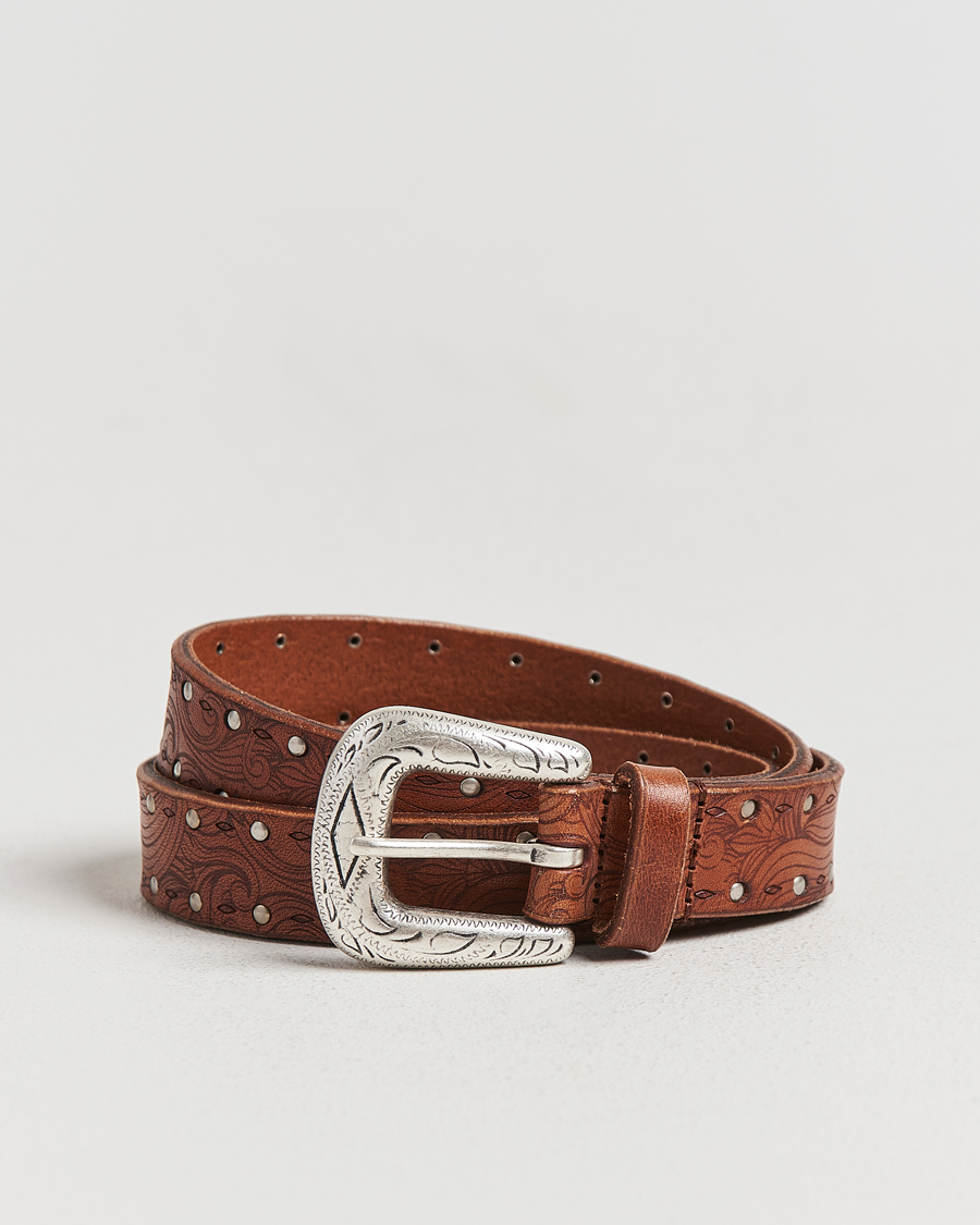 Herr | Bälten | Anderson's | Stud Western 2,5cm Belt Brown