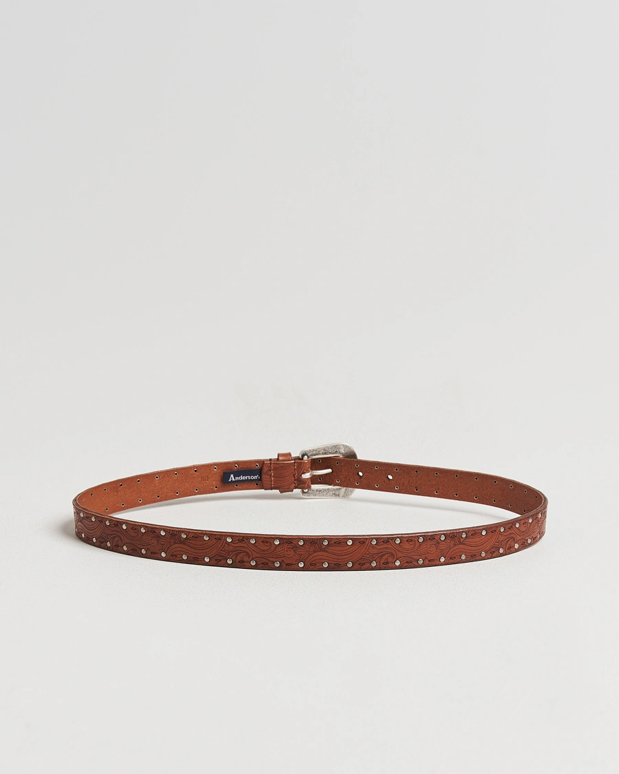 Herr | Bälten | Anderson's | Stud Western 2,5cm Belt Brown