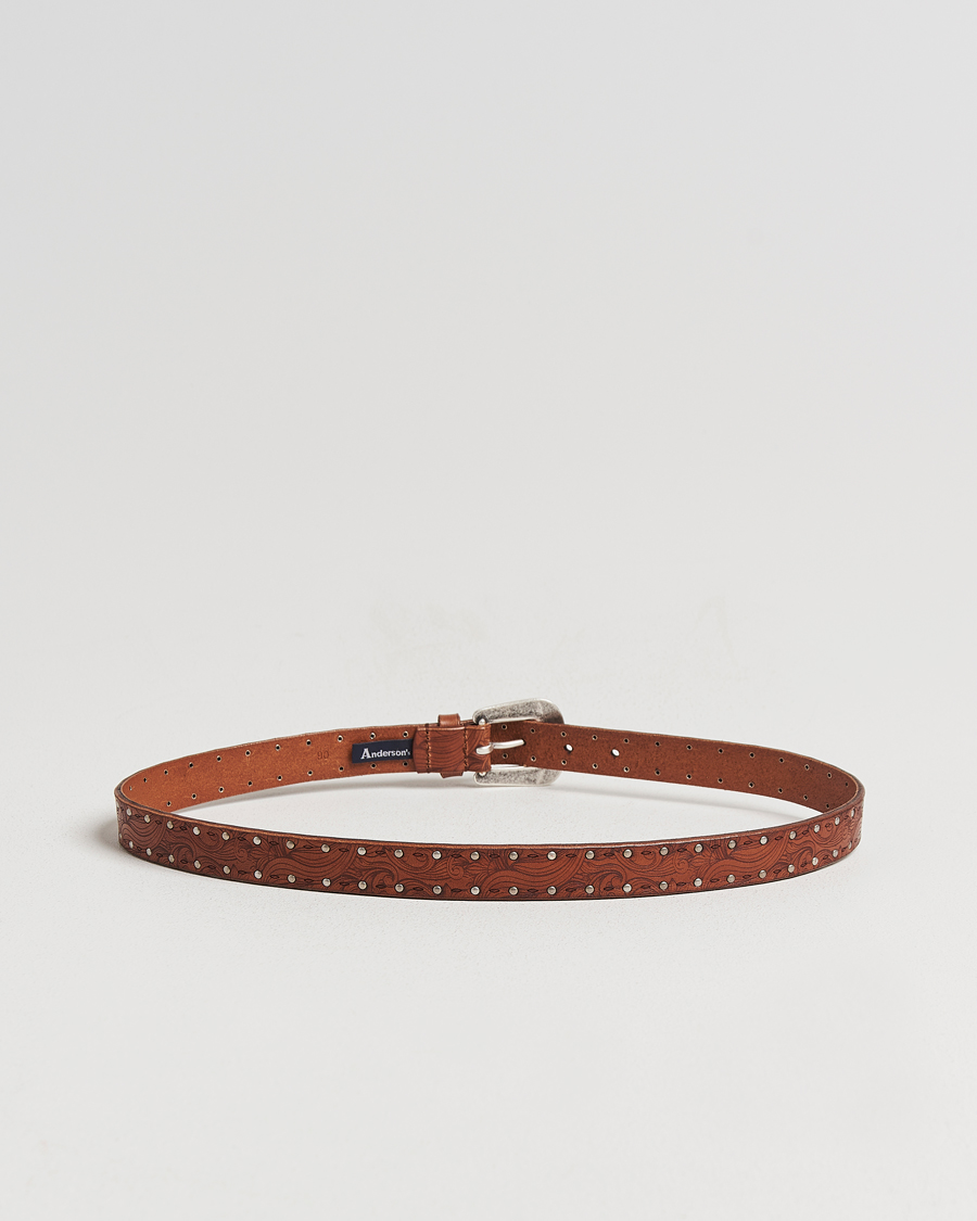 Herr | Bälten | Anderson's | Stud Western 2,5cm Belt Brown