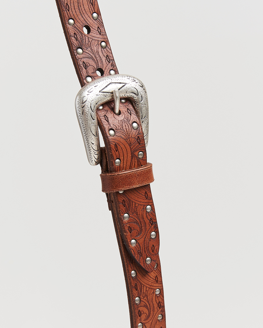 Herr | Bälten | Anderson's | Stud Western 2,5cm Belt Brown