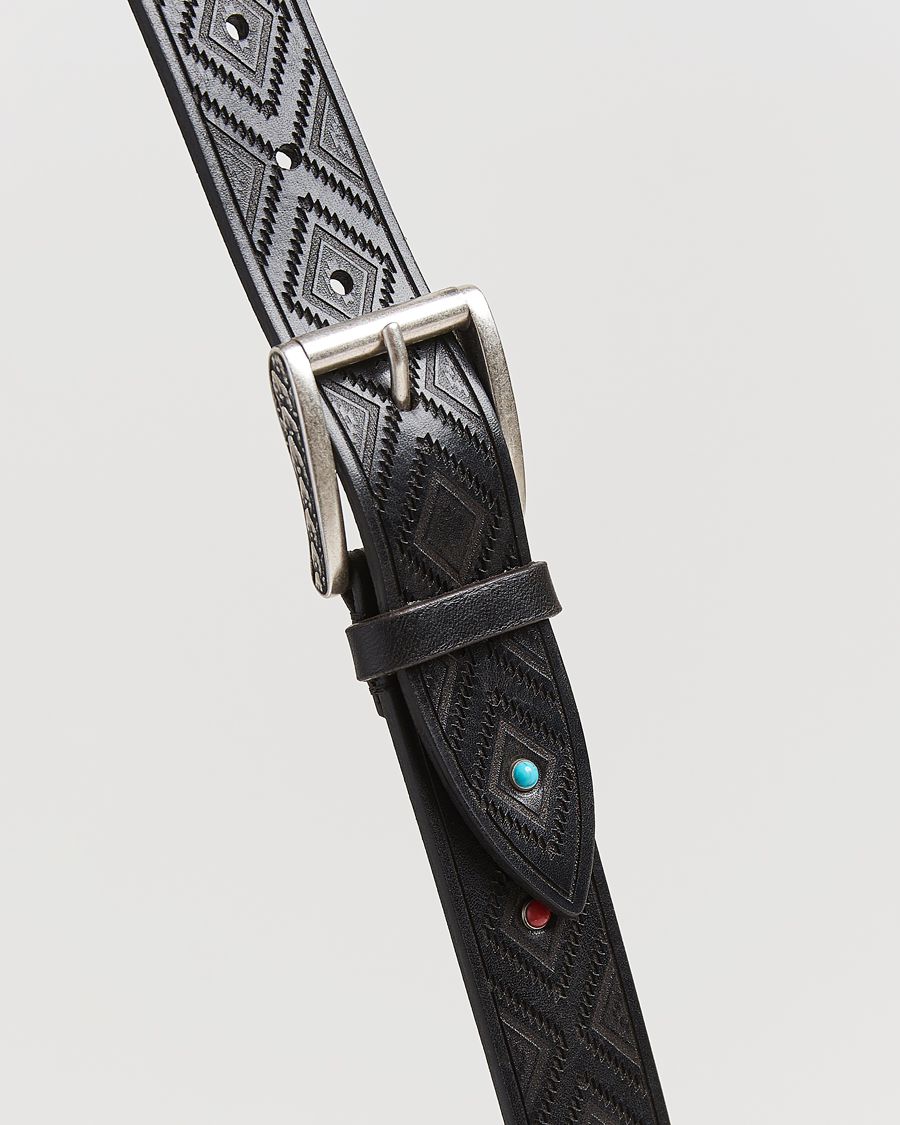 Herr | Bälten | Anderson's | Diamond Pattern Western 3,5cm Belt Black