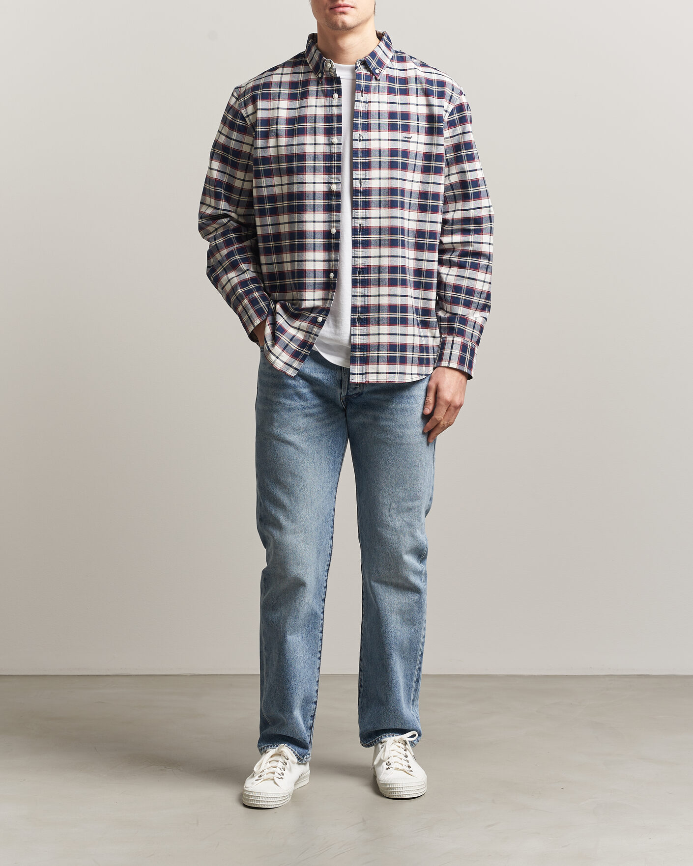 Herr | Skjortor | Levi's | Cotton Checked Shirt Dress Blues