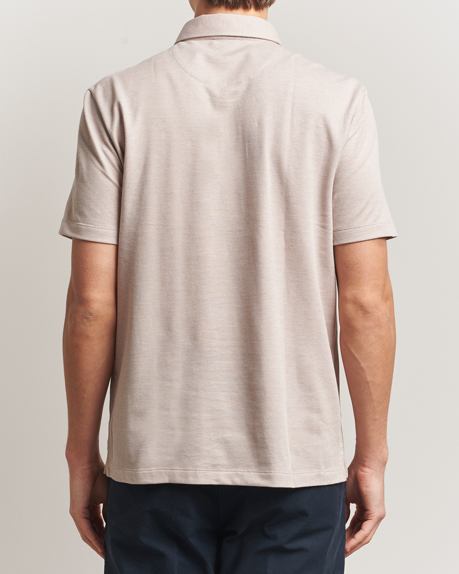 Herr | Pikéer | Brioni | Short Sleeve Cotton Piquet Polo Beige