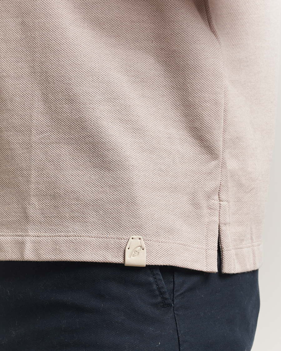 Herr | Pikéer | Brioni | Short Sleeve Cotton Piquet Polo  Beige