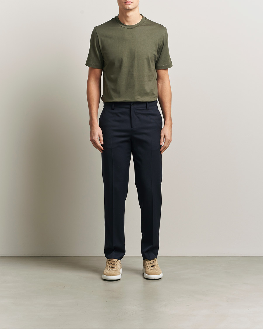 Herr | T-Shirts | Brioni | Short Sleeve Cotton T-Shirt Military