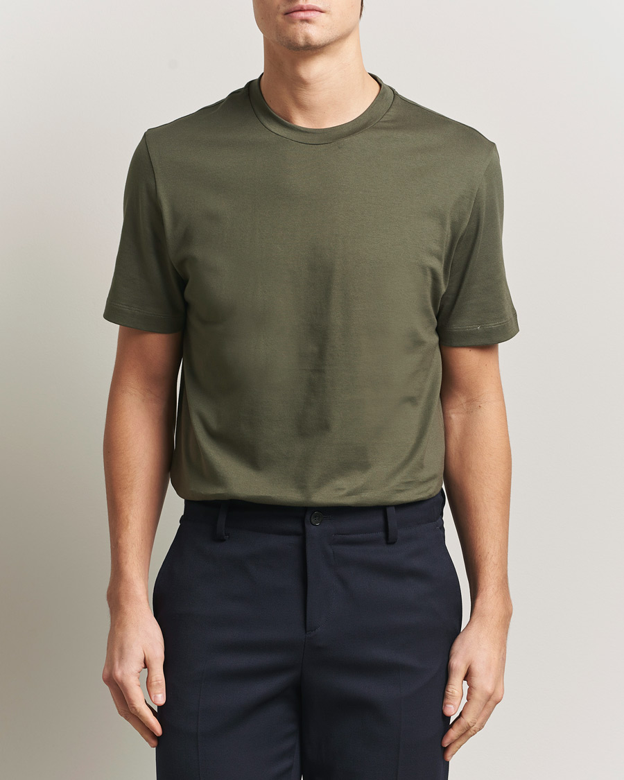 Herr | T-Shirts | Brioni | Short Sleeve Cotton T-Shirt Military