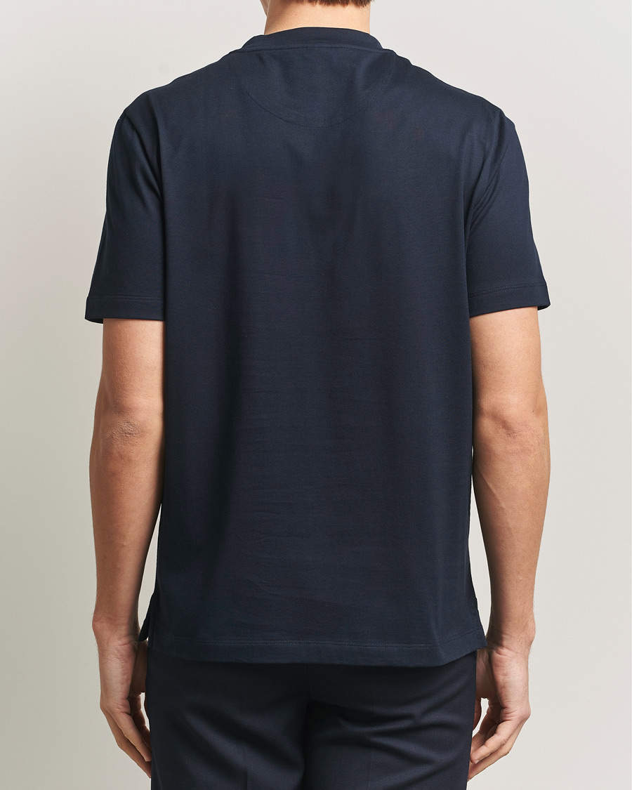 Herr | T-Shirts | Brioni | Short Sleeve Cotton T-Shirt Navy