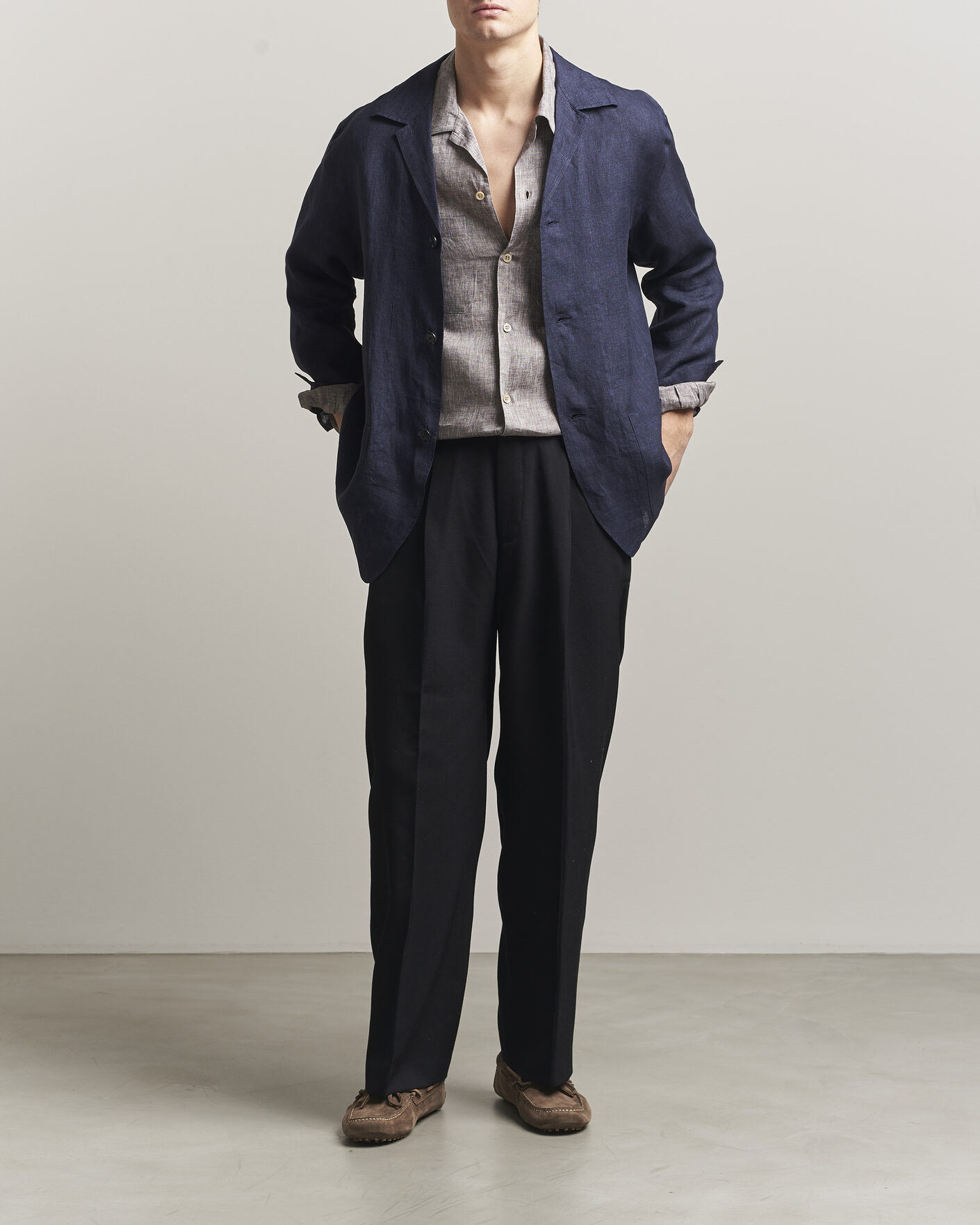 Herr | Skjortor | Brioni | Linen Shirt Blazer Navy