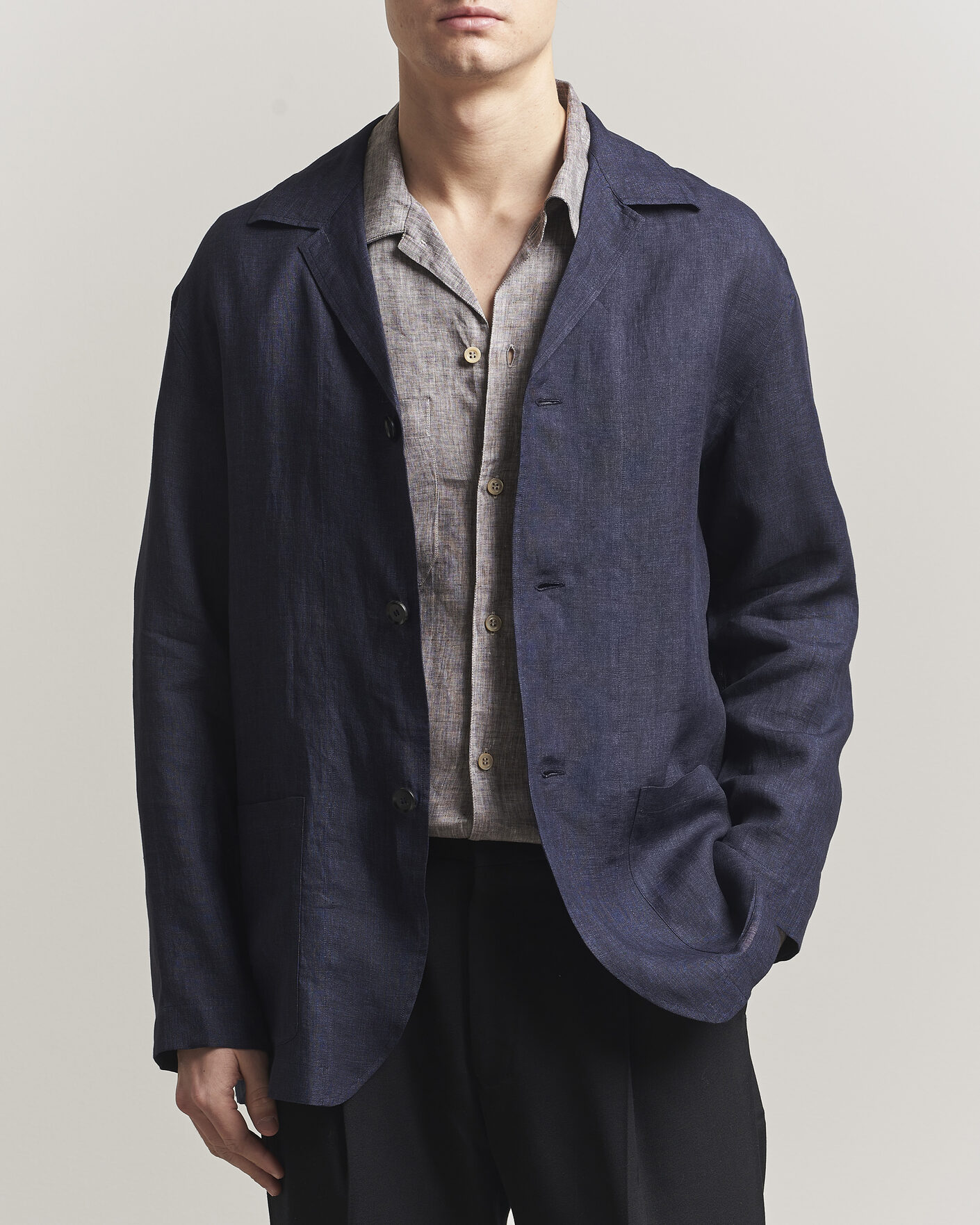 Herr | Skjortor | Brioni | Linen Shirt Blazer Navy
