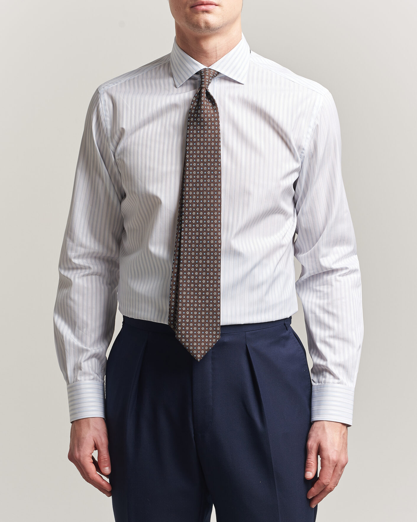 Herr | Skjortor | Brioni | Slim Fit Dress Shirt Light Blue Stripe