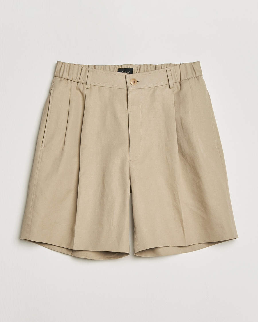 Herr | Shorts | Brioni | Cotton/Linen Drawstring Shorts Beige