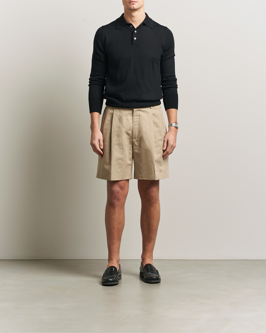 Herr | Shorts | Brioni | Cotton/Linen Drawstring Shorts Beige