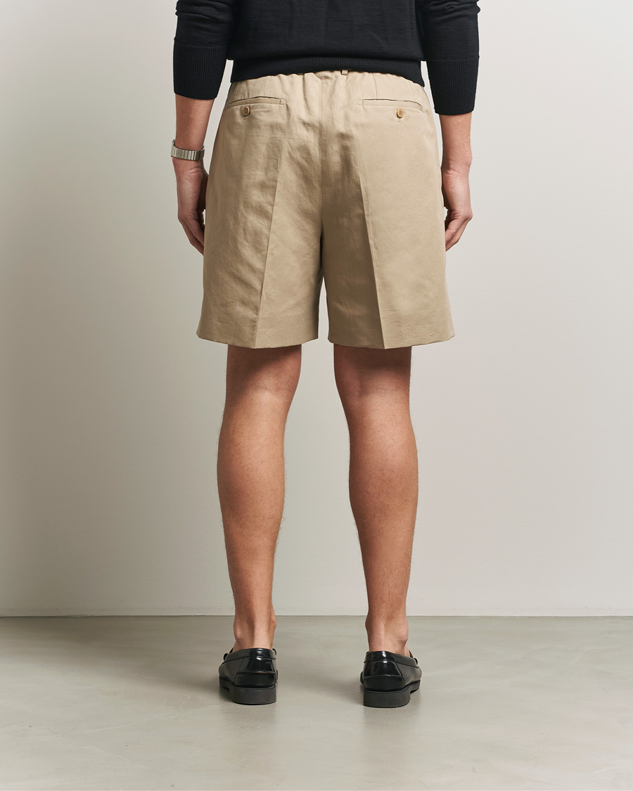 Herr | Shorts | Brioni | Cotton/Linen Drawstring Shorts Beige