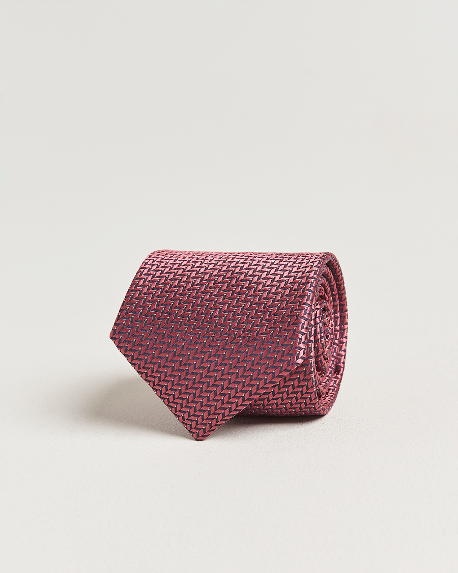 Herr | Slipsar | Brioni | Jacquard Herringbone Silk Tie Rosa