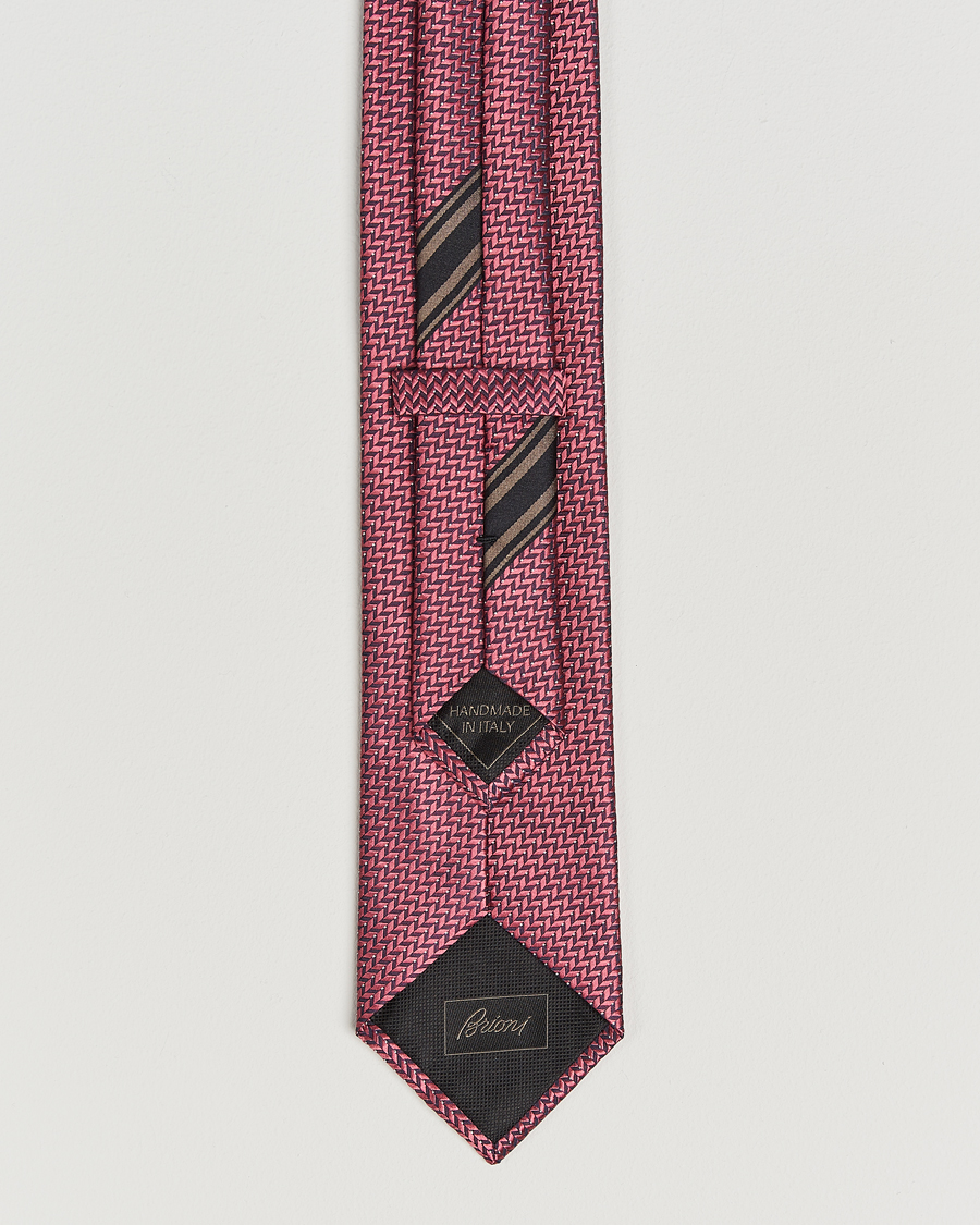 Herr | Slipsar | Brioni | Jacquard Herringbone Silk Tie Rosa