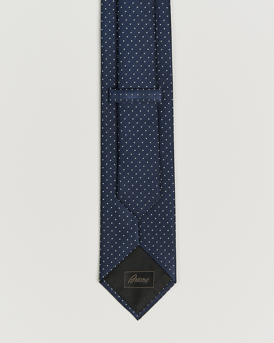 Herr | Slipsar | Brioni | Jacquard Dot Silk Tie Navy