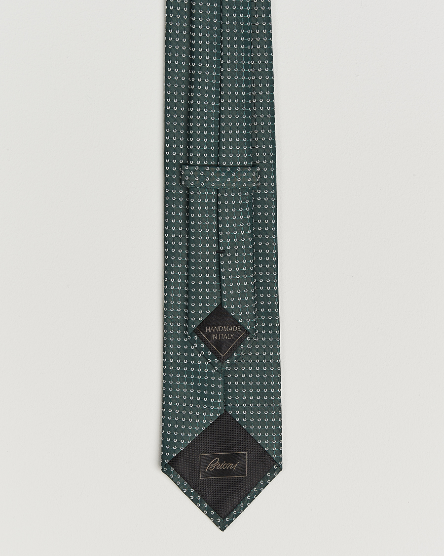 Herr | Slipsar | Brioni | Microstructure Silk Tie Green