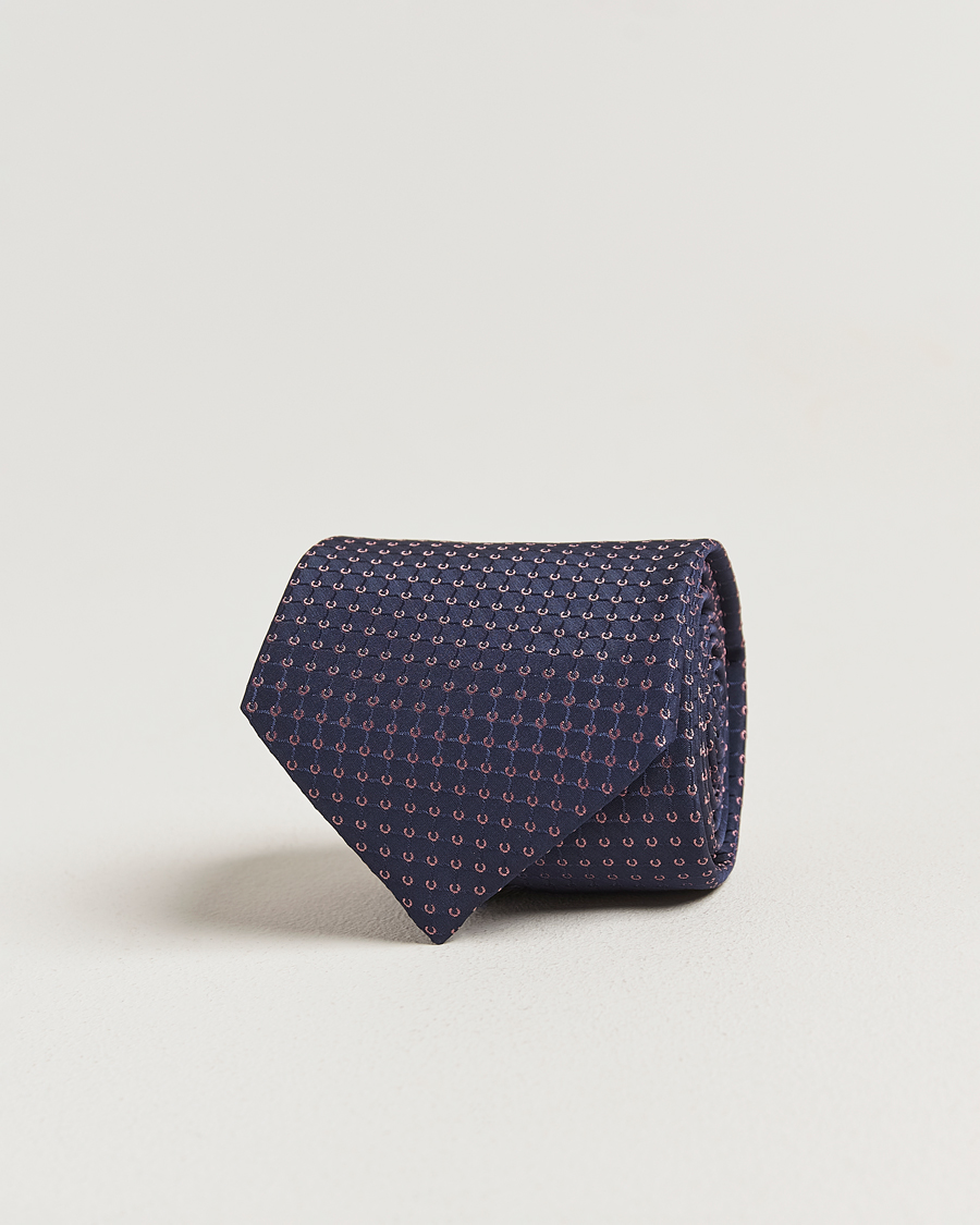 Herr | Slipsar | Brioni | Microstructure Silk Tie Navy