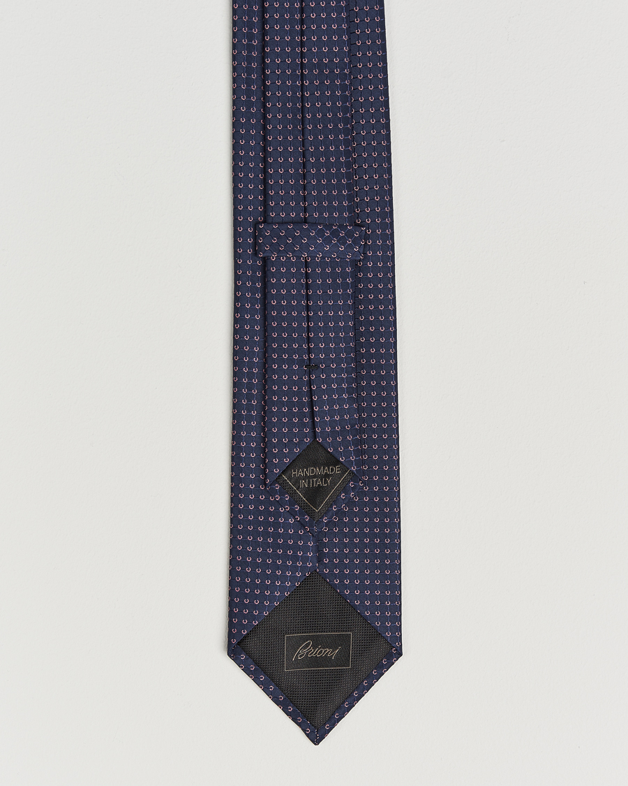 Herr | Slipsar | Brioni | Microstructure Silk Tie Navy