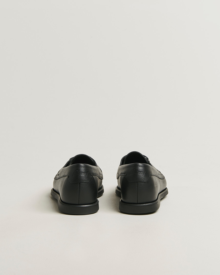 Herr | Seglarskor | Brioni | Grain Leather Boat Shoes Black Calf